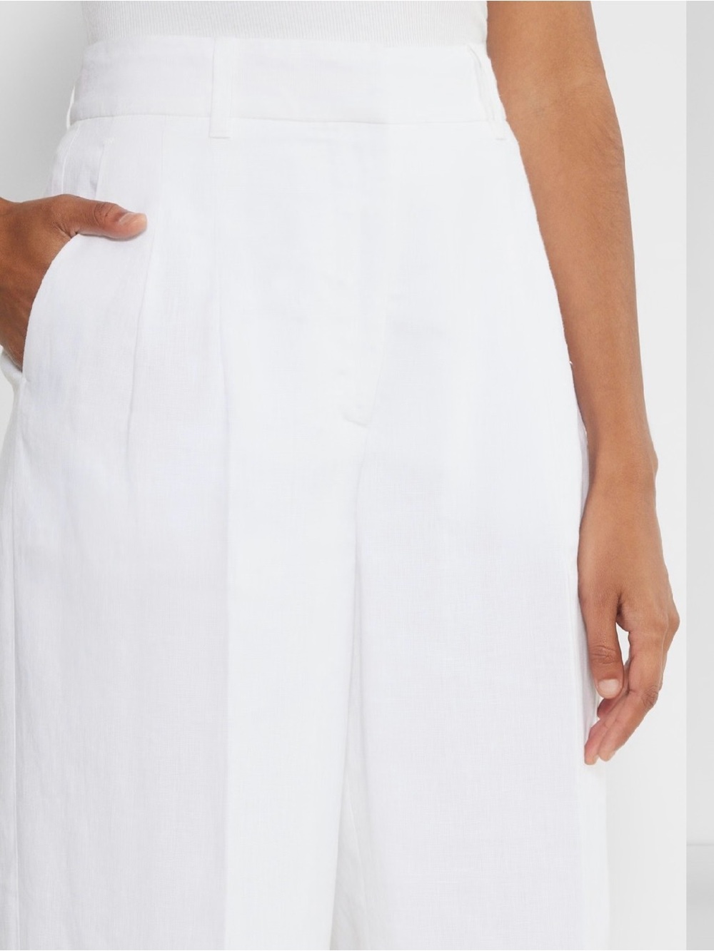 NWT Aritzia Effortless New Linen Pant Size 00 Wide Leg White Lined Italy ~ $148 - Picture 3 of 16